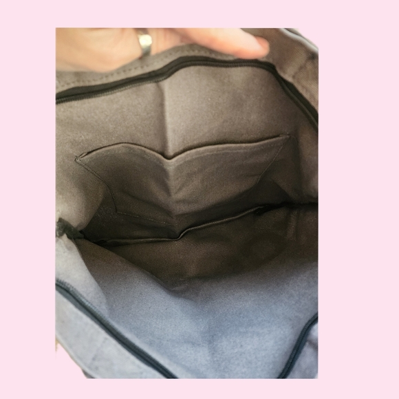 Gray Canvas 'MOOD' Shoulder Bag - Picture 3 of 4